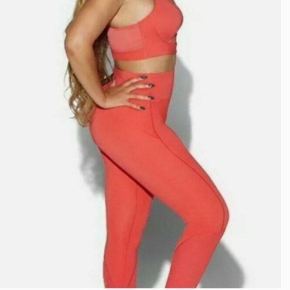 IVY PARK X ADIDAS Coral Ribbed Panel Tights - Picture 2 of 4